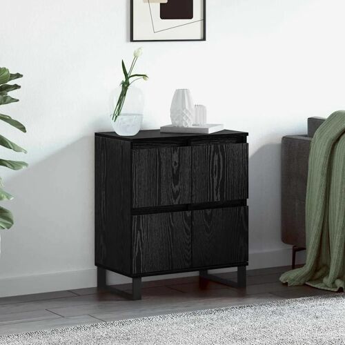 vidaXL Buffet avec stockage avec porte Noir 60 x 35 x 70 cm Bois d'ingénierie