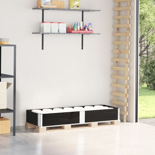 vidaXL Collier de palette noir 150x50 cm bois de pin solide