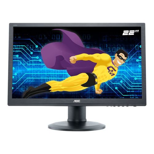 Ecran Plat PC 22" AOC E2260PQ LCD 16/10 TFT TN VGA DVI DP Widescreen 1680x1050