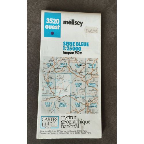 Carte Ign Série Bleue De Mélisey