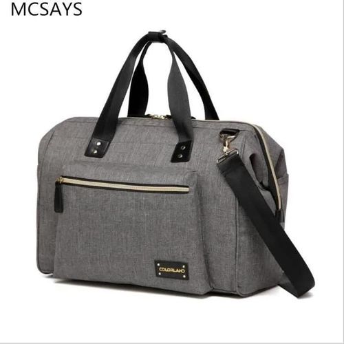 Sac À Langer Bébé Mcsays - Grand Gris - Polyester Et Cuir - Bandoulière - 600g
