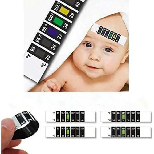 Lot De 10 Bandelettes De Thermomètre Pour Frontal Réutilisables Et Flexibles Pour Bébé Et Enfant