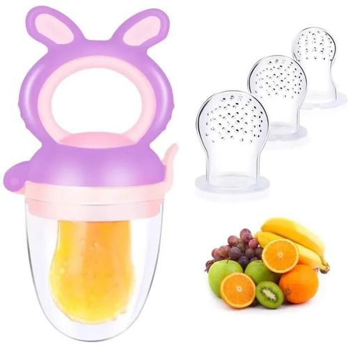 Tétine À Fruit Silicone Pour Bébé - Violet - Alimentation Pour Bébé - Sans Bpa - 3 Mois Et Plus