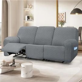 Housse Canapé Relax 3 Places,Housses De Canapé Housse De Chaise Longue Shiwares Sofa Cover Tuiles Vertes Gris