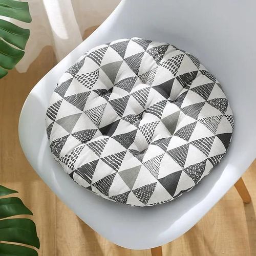 Coussin De Chaise, Coussin Tatami Rond Respirant Pour Salle À Manger/Bureau/Canapé (Triangle Gris, 40 Cm, Lot De 2)