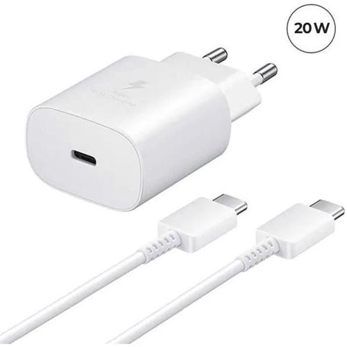 Chargeur Rapide 20w - Yuan Yuan - Iphone 15 6.1\ - Usb-C - Câble 1m - Blanc
