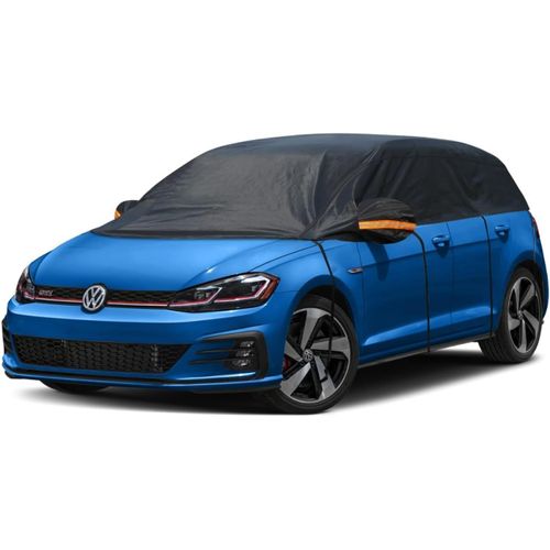 Kalanka-Bâche De Protection Mi-Couvrante Pour Automobiles, Demi Bâche Voiture Housse De Protection Auto, Extérieur Contre Pluie Soleil Poussière Pour Hayon Jusqu'à 450 Cm, 2l Noir