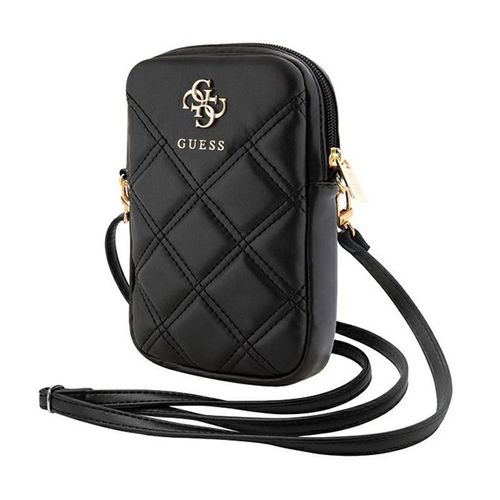 Pochette Universelle pour Téléphone Matelassée avec Bandoulière et Logo 4G Guess Noir