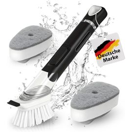 ChenQuanSarl-À Vaisselle, De Nettoyage, Distributeur De Liquide Vaisselle, Rechargeable, Noire, Éponge, 2 En 1, Casserole, Poêle, Évier