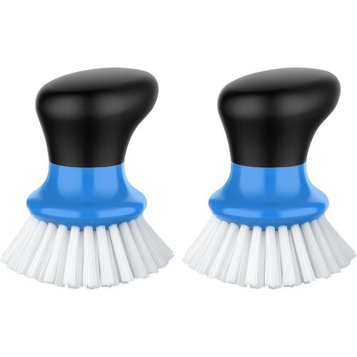 Lot de 2 Brosses à Vaisselle avec Poignée Ergonomique,Brosses de Cuisine Brosses de Nettoyage Casseroles Poêles Assiettes Évier,Bleu