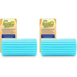 TEPPE-Damp Duster - Eponge Magique de Nettoyage Attrape Poussiere, Plumeau Lavable Depoussierant- Lingette Poussiere Humide Antistatique Qui Piège la Poussière et se Rince Facilement - Bleu