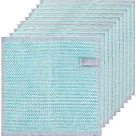 TIANYI-10 Pièces Chiffon à Vaisselle en Fil de Fer,Torchon Cuisine Lingettes Nettoyantes,Eponge Magique Eponge,Eponge Vaisselle Double in Fils Métallique e Fibre Végétale-20x20cm
