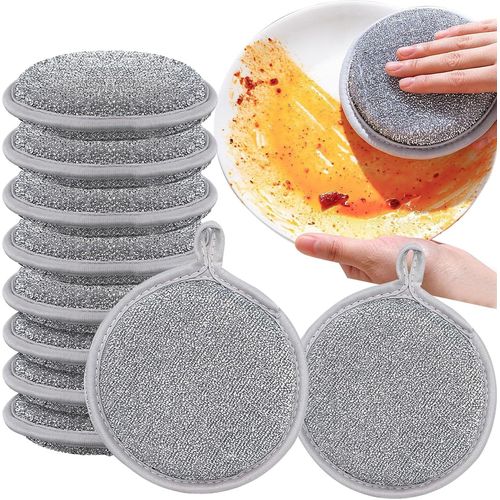KAL-Lot De 10 Torchons De Nettoyage Multi-Usages En Fil De Fer - Réutilisables - Pour Lave-Vaisselle - Pour Vaisselle Humide Et Sec