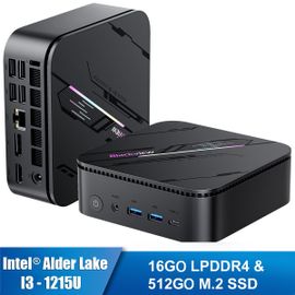 Mini PC Blackview MP100 Pro Intel®Alder Lake I3-1215U 4.4GHz Max 16 Go 512 Go/SSD 4To,Windows 11 Pro,Wifi 6, 4K UHD 144 Hz - Gris