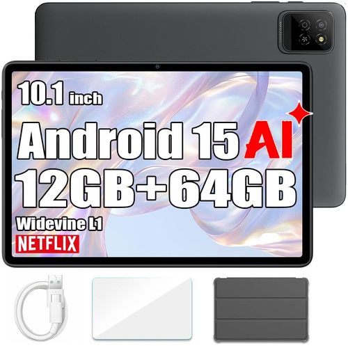Tablette Tactile Oscal Pad 30 Wifi Doke AI 10,1"" 60Hz,1080p FHD 12Go 64Go-SD 2To Android 15, 6600 mAh Face ID, Widevine L1 - Gris