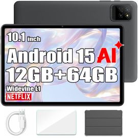 Tablette Tactile Oscal Pad 30 Wifi Doke AI 10,1"" 60Hz,1080p FHD 12Go 64Go-SD 2To Android 15, 6600 mAh Face ID, Widevine L1 - Gris