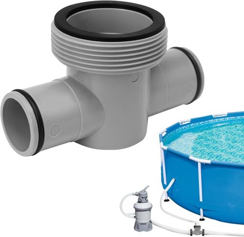 Raccord de tuyau de piscine P61408 en T de 3,8 cm ¿¿ 3,2 cm, 3 t¿ºtes avec joints toriques, accessoire de remplacement pour pompe de filtration Bestway, Coleman, Intex, bonne ¿¿tanch¿¿it¿¿
