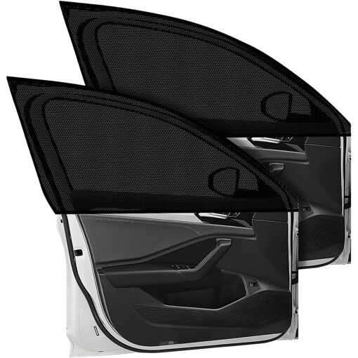 Rideaux Pare-soleil Pour Fenêtres Latérales VW T5/T6 (2003-2015) - Tissu Noir/gris 50x47 Cm, Rails Extensibles - Intimité Et Protection Thermique - 8