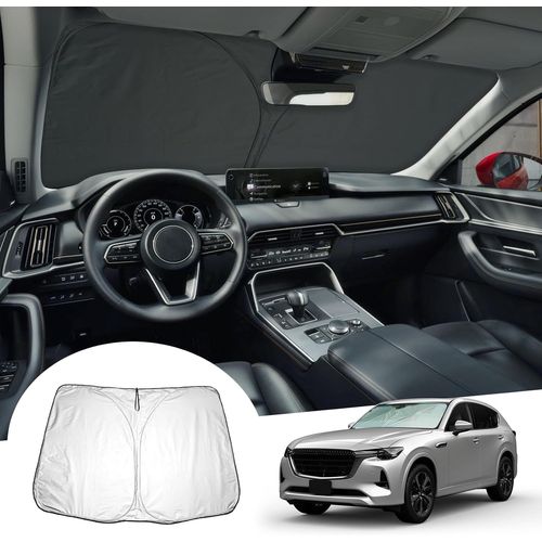 Kalanka-Compatible Avec Mazda Cx-60 2023 2024 2025 Pare-Soleil Intérieur, Cx60 2024 Pare-Brise Avant Protection Solaire, Parasole, Refroidissement, Protection Uv, Mazda Cx60 Accessoires
