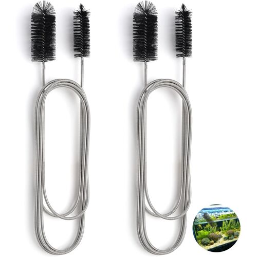 Kalanka-2 Pcs Brosse De Nettoyage De Tuyau 200 Cm, Brosse Canalisation En Acier Inoxydable Et Nylon, Brosse Nettoyage Tuyaux Aquarium, Joint Carrelage, Cuisine Et Salle De Bain