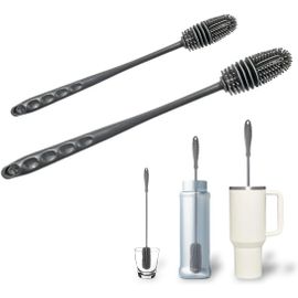 2 Pcs Goupillon,26cm,32cm De Nettoyage À Long Manche,Sans Goupillon Bouteille,Brosses À Bouteille,Goupillon Silicone,Pour Laver Biberon,Flacon À Vide,Gourde,Vase,Verrerie
