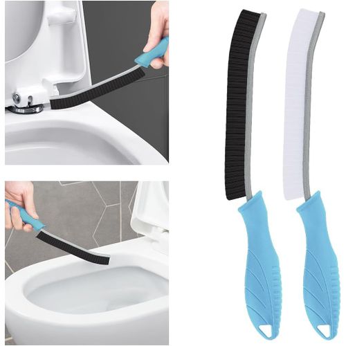 Sept-Brosse Toilettes Wc - Brosses De Nettoyage À Poils Durs, Brosse Joint Carrelage Montage Mural, Outil De Nettoyage Pour Évier De Cuisine, Baignoires (2, Bleu Clair)