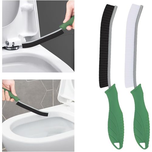 Sept-Brosse Toilettes Wc - Brosses De Nettoyage À Poils Durs, Brosse Joint Carrelage Montage Mural, Outil De Nettoyage Pour Évier De Cuisine, Baignoires (2, Vert)