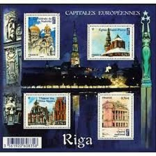 Capitales Européennes : Riga (Létonie) Feuillet 4938 Année 2015 N° 4938 4939 4940 4941 Yvert Et Tellier Luxe