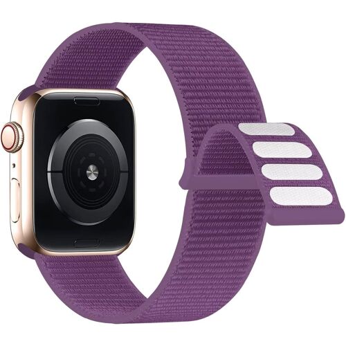 Nylon Strap Compatible With Apple Watch Band 38 Mm 40 Mm 41 Mm Women Men Adjustable Sport Bracelet Compatible For Iwatch Series 10 9 8 7 Se 6 5 4 3 2 1, Purple