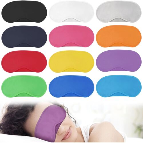 12 Pièces Multicolor Bandeau Yeux Sommeil,Masque Nuit Sommeil,Masque Yeux Nuit,Bandeau Yeux Lot,Masque De Sommeil Bandeau Léger Avec Coussinet Nasal Et Sangles Elastiques,Pour Voyage,Siestes 