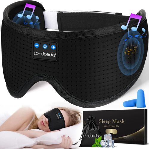 Bluetooth Masque De Sommeil Casque Pour Femmes Hommes,100% D'occultation Écouteurs Masque De Nuit Peut Jouer 10-14 Heures,Aides Au Sommeil Pour Sdultes,Couvre-Yeux Avec Sac De Voyage.[S56] 