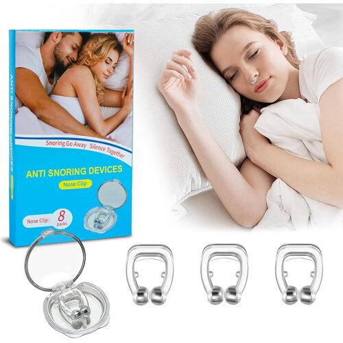 Pince Nez Anti Ronflement 8 Pièces, Clip De Nez En Silicone Magnétique, Dispositifs Snti-Ronflement , Dilatateur Nasal Pour Sommeil Plus Confortable 