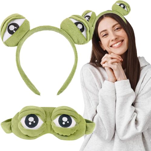 Masque De Nuit Grenouille,Grenouille Masque Nuit Sommeil,3d Grenouille Cache Yeux Pour Dormir De Cartoon,Masques De Sommeil Avec Bandeau,Pour Femmes Enfants Hommes 