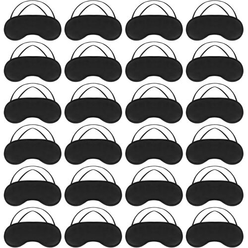 24 Pcs Masque De Sommeil Pour Homme Femme,Masque De Nuit Ultra Doux Respirant Masque Yeux Dormir Anti-Lumière,Masque De Voyage Avec Sangles Réglables Pour Maison Avion Jeu Et Sieste,Noir 