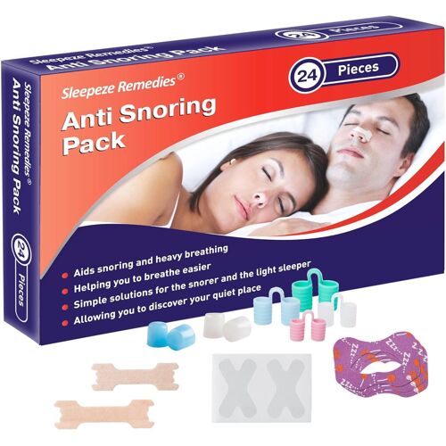Kit Anti Ronflement Pack De 24 Bandelettes,Anti Ronflement Pour Arrêter De Ronfler,Dilatateur Nasal Pour Dormir Mieux,Ronfless,Boule Quies Dormir,Système Anti Ronflement 