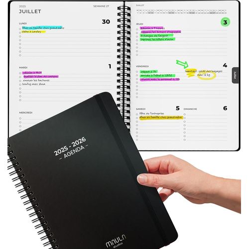 Agenda Scolaire 2025 2026 A5 ¿ Planificateur Semainier Vue Semaine Étudiant Enseignant Université Cahier De Notes Journalier