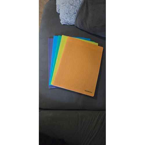Lot De 5 Grands Cahiers Grands Carreaux