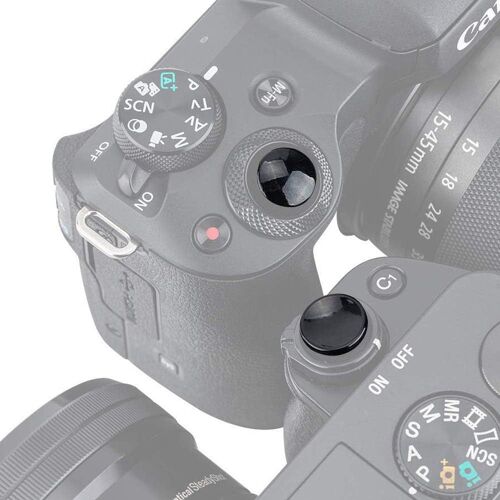 Non-vissé Soft Déclencheur pour Fuji GFX50S GFX50R X-S10 X-H1 X-T100 X-A5 X-A3 X-A10 X-A20 X-T1 XF10 X70 Appareil Photo avec Plat Bouton d'obturation (Convexe & Concave Surface Kit Noir)