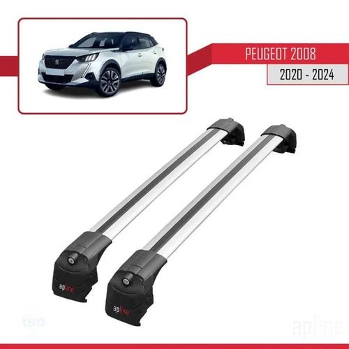 Barres De Toit - Ace-2 - Peugeot 2008 - Aluminium - Gris - Charge Utile 300 Kg