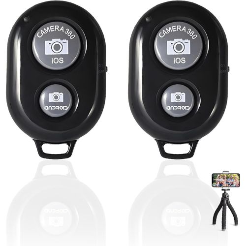 TIANYI-2 Pièces Télécommande Bluetooth Selfie sans Fil, d'obturateur Contrôle à Distance sans Fil pour Smartphones, Compatible iOS et Android, Idéal pour Photos et Vidéos, Portée jusqu'à 10m