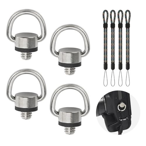 4 Pièces Vis Appareil Photo, Vis 1/4"" Pour Dragonne D'Appareil Photo, Anneau En D, Oeillet 1/4"", Trépied, Plaque Qr Et Accessoires Pour Trépied(D-Anneau)[SHY9290916]