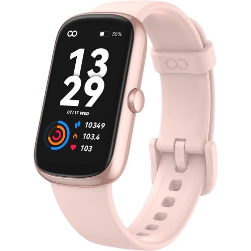 KAL-Montre Connectée Femme Homme, 1.47 Pouces Trackers D'Activité 100+ Modes De Sport, Montre Podometre Moniteur De Sommeil Etanche Ip68 Montre, Compatible Avec Iphone Et Android, Rose