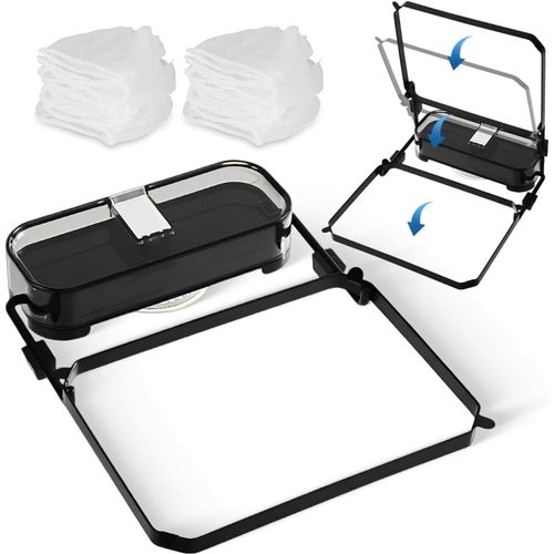 Passoire pliable en fer pour évier de cuisine-Avec 50 sacs filtrants pour filtrer les légumes,les fruits et les déchets de cuisine-Gris et noir