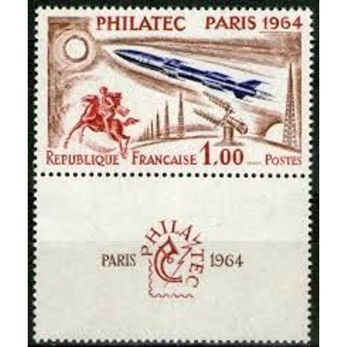 Exposition Philatélique Internationale Philatec À Paris (Ouverture) Vignette Attenante Année 1964 N° 1422 Yvert Et Tellier Luxe