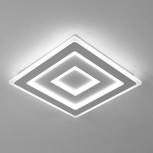 Plafonnier Led Carré Moderne 52w,Luminaire De Plafond Design Plat En Acrylique 40 Cm,Lumière Blanche 6500k,Éclairage Intérieur Pour Chambre Salon Couloir