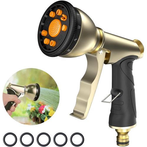 jum-Pistolet D'ArrosageMétal,Pulvérisateur De Jardin,9Modes D'Arrosage Pistolet Arrosage Pulvérisateur De Jardin À Haute Pression Pour L'Arrosage De La Pelouse,Le Lavage De Voiture,Animaux