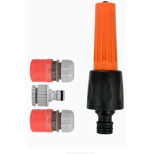 Kit Pistolets d'arrosage Lance Nettoyage Jardin Nécessaire Comprend Raccords pour Extension 1 Lance d'Arrosage,1 Raccord d'arrosage,1 Raccord Aquastop d'arrosage,1 Adaptateur 13mm&19mm