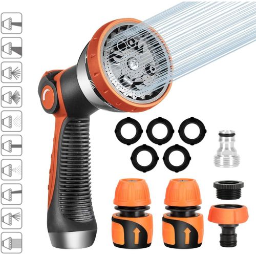 jum-Pistolet D'Arrosage Jardin,Pistolet Tuyau D'Arrosage,10Modes D'Arrosage,Réglable Pistolet Arrosage Haute Pression Pour Arrosage Pelouse,Lavage De Voiture Et Douches Des Animaux