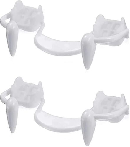 4 pièces Rétractable Vampire Fangs Kit Dents télescopiques Crocs Accolades Fausses prothèses dentaires Avechalloween Party Crocs (3pcs Normal), Halloween Ornement Homme Jia