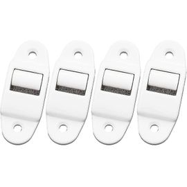 Lot de 4 guides de sangle de volet roulant - avec rouleau et brosse - Mini guide de sangle - Espacement des trous de 45 mm (rouleau jusqu'à 24 mm de largeur)